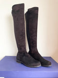 STUART WEITZMAN BROWN SUEDE FLAT STRETCH OVER KNEE BOOTS SIZE 6/39