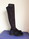 STUART WEITZMAN BROWN SUEDE FLAT STRETCH OVER KNEE BOOTS SIZE 6/39