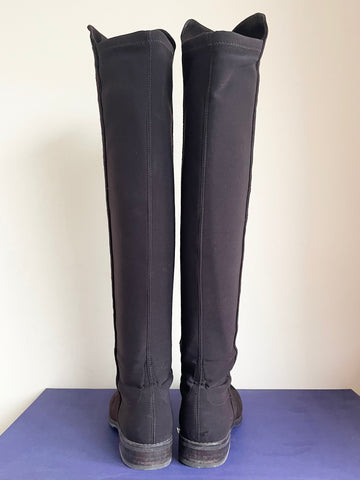 STUART WEITZMAN BROWN SUEDE FLAT STRETCH OVER KNEE BOOTS SIZE 6/39