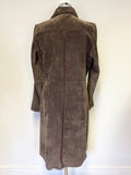 WAREHOUSE BROWN SUEDE TIE FRONT EDGE TO EDGE COAT SIZE 14