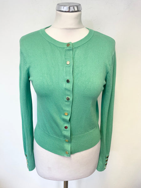 KAREN MILLEN GREEN LONG SLEEVED CARDIGAN SIZE S