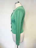 KAREN MILLEN GREEN LONG SLEEVED CARDIGAN SIZE S