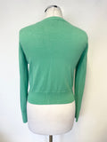 KAREN MILLEN GREEN LONG SLEEVED CARDIGAN SIZE S