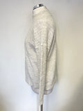 JACK WILLS LIGHT GREY WOOL & ALPACA MIX HIGH NECK LONG SLEEVED JUMPER SIZE 8