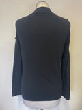 WHISTLES BLACK COLD SHOULDER LONG SLEEVED JUMPER SIZE 12