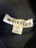 WHISTLES BLACK COLD SHOULDER LONG SLEEVED JUMPER SIZE 12
