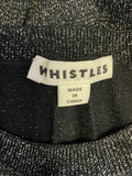 WHISTLES BLACK METALLIC MERINO WOOL BLEND STAR GAZING LONG SLEEVED JUMPER SIZE 12