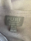 PURE COLLECTION PALE LILAC 100% CASHMERE V NECKLINE LONG SLEEVED CARDIGAN  SIZE 14