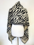 KAREN MILLEN BLACK & CREAM ZEBRA PRINT LARGE SHAWL/WRAP ONE SIZE