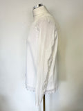 LINEA WHITE LACE TRIMMED FINE KNIT JUMPER SIZE L
