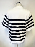 BRAND NEW COS WHITE & BLACK STRIPE RELAXED FIT SHORT SLEEVED TOP SIZE S