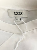 BRAND NEW COS WHITE & BLACK STRIPE RELAXED FIT SHORT SLEEVED TOP SIZE S