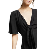 SOMERSET BY ALICE TEMPERLEY BLACK V NECKLINE SHORT SLEEVE WIDE LEG JUMPSUIT SIZE 14