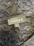 JAEGER BLACK LACE 3/4 SLEEVED TOP SIZE 14