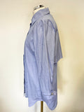 COS LIGHT BLUE 100% COTTON CAPE BACK 3/4 SLEEVED SHIRT SIZE 36 UK 8/10