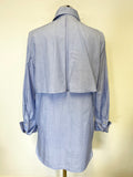 COS LIGHT BLUE 100% COTTON CAPE BACK 3/4 SLEEVED SHIRT SIZE 36 UK 8/10