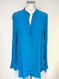 BRAND NEW COS TURQUOISE 100% SILK LONG SLEEVED BLOUSE SIZE 8