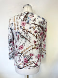KAREN MILLEN MULTI COLOURED FLORAL PRINT CARDIGAN SIZE L