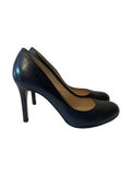 LK BENNETT NAVY BLUE LEATHER HEELS SIZE 5/38