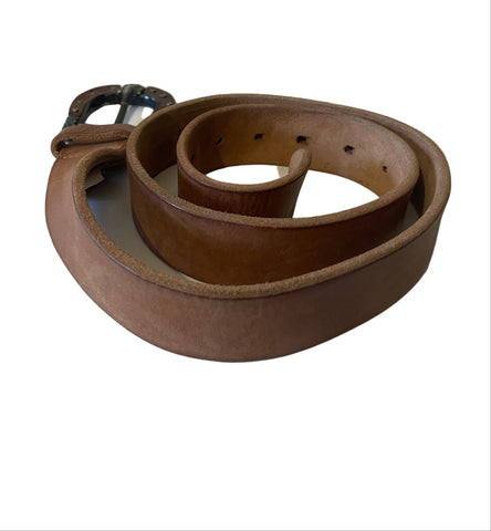 UNISEX DIESEL 100% LEATHER TAN BROWN BUCKLE BELT SIZE 90CM FIT M/L