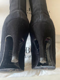 LK BENNETT SYLVIE BLACK STRETCH SUEDE KNEE LENGTH BOOTS SIZE 5/38