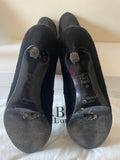 LK BENNETT SYLVIE BLACK STRETCH SUEDE KNEE LENGTH BOOTS SIZE 5/38
