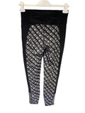 SWEATY BETTY BLACK & GREY PRINT LEGGINGS SIZE S SHORT