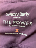 SWEATY BETTY THE POWER AUBERGINE CROP LEGGINGS SIZE S