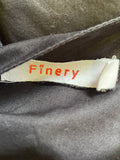 FINERY BLACK OPEN BACK WITH TIE BOWS CAP SLEEVED TOP SIZE 8
