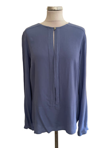 GHOST CORNFLOWER BLUE LONG SLEEVE TUNIC TOP SIZE S