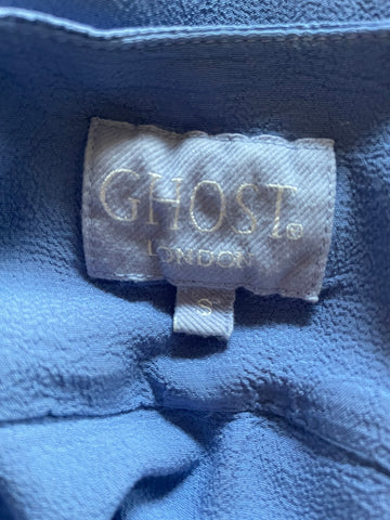 GHOST CORNFLOWER BLUE LONG SLEEVE TUNIC TOP SIZE S
