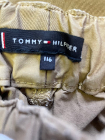 TOMMY HILFIGER BEIGE LOGO SIDE TRIM DRAW TIE TROUSERS AGE 6 YEARS