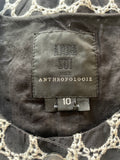 ANNA SUI FOR ANTHROPOLOGIE BLACK & WHITE EMBROIDERED MINI DRESS SIZE 10