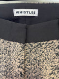 WHISTLES BROWN & BLACK SNAKESKIN PRINT TAPERED LEG TROUSERS SIZE 8