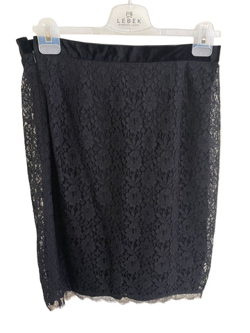 JIGSAW BLACK LACE PENCIL SKIRT SIZE M