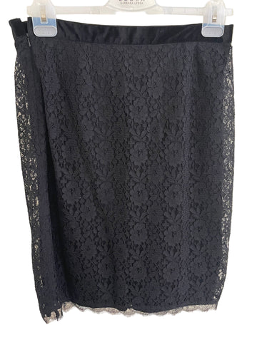 JIGSAW BLACK LACE PENCIL SKIRT SIZE M