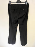 MARCCAIN BLACK WOOL BLEND TAILORED STRAIGHT LEG TROUSERS SIZE 2 UK 12