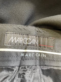 MARCCAIN BLACK WOOL BLEND TAILORED STRAIGHT LEG TROUSERS SIZE 2 UK 12
