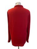 MARCCAIN DARK RED V NECK FRILL FRONT BLOUSE  SIZE N4 UK 14