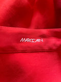 MARCCAIN DARK RED V NECK FRILL FRONT BLOUSE  SIZE N4 UK 14