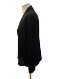 MARCCAIN BLACK V NECK LONG SLEEVE BLOUSE SIZE N4 UK 14
