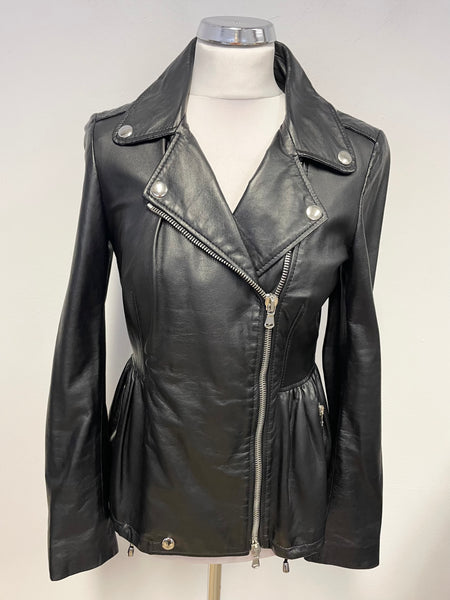 MOSCHINO CHEAP AND CHIC LEATHER ZIP UP BIKER JACKET SIZE 10
