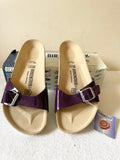 BRAND NEW BIRKENSTOCK MADRID PURPLE PATENT SLIDERS  SIZE 5/38 REGULAR FIT