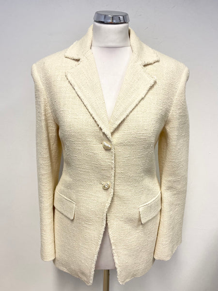 ZARA CREAM COTTON WEAVE LONG SLEEVED JACKET  SIZE S