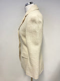 ZARA CREAM COTTON WEAVE LONG SLEEVED JACKET  SIZE S