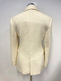ZARA CREAM COTTON WEAVE LONG SLEEVED JACKET  SIZE S