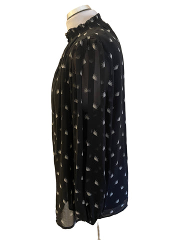 SOMERSET BY ALICE TEMPERLEY BLACK & GREY FAN PRINT TOP SIZE 14