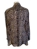 MINT VELVET BROWN LEOPARD PRINT LONG SLEEVE BLOUSE  SIZE 16