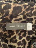 MINT VELVET BROWN LEOPARD PRINT LONG SLEEVE BLOUSE  SIZE 16
