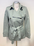 REISS CAINES AQUA DOUBLE BREASTED BELTED JACKET/ SHORT TRENCH COAT SIZE